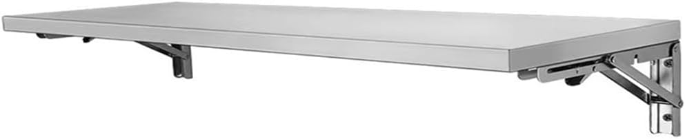 Stainless Steel Wall-Mounted Folding Table with Brackets, Space-Saving Multi-Functional Kitchen Table for Small Spaces (40x20cm)