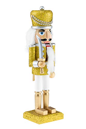Clever Creations Gold Soldier 10 Inch Traditional Wooden Nutcracker, Festive Christmas Décor For Shelves And Tables #TOP1