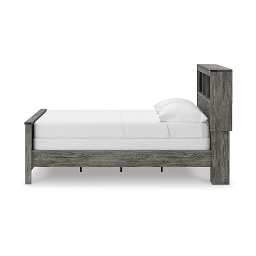 Signature Design by Ashley Frandern Rustic Bookcase Panel Bed with Nailhead Accents, Foundation or Box Spring Needed, Full, Gray by Signature Design by Ashley - Image 7