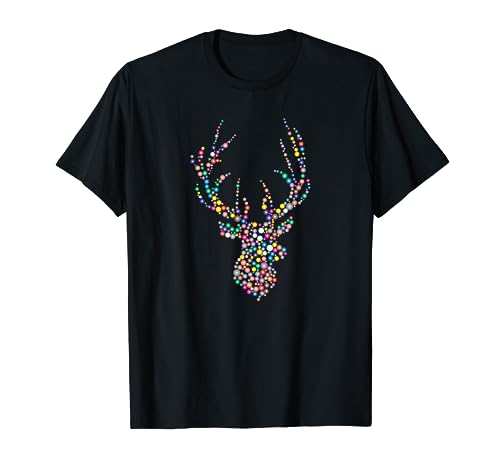 Image of Reindeer Christmas Deer Stag Head Funny Print Design T-Shirt