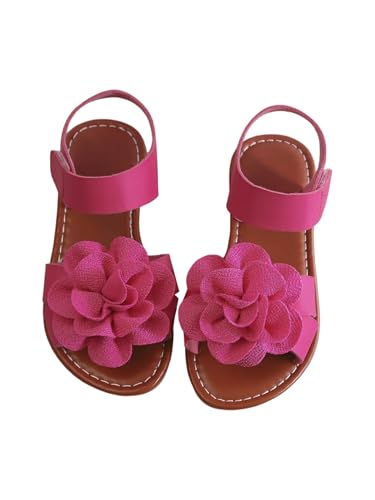 GORGLITTER Girl's Flower Sandals Open Toe Ankle Strap Flat Sandals Summer Cute Slip on Shoes