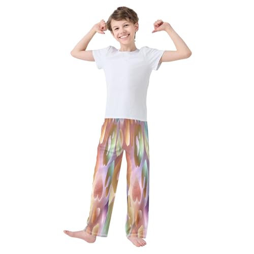 Holographic Leopard Skin Pajama Lounge Pants with Pockets Sleepwear Soft Elastic Waist PJ Bottoms 6-14 Years3