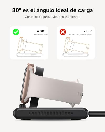 Cargador dual para Apple Watch para cargar dos relojes a la vez SwanScout negro 5