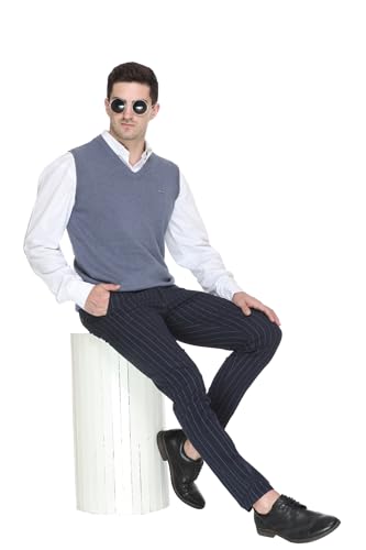 Image of V Neck Cotton Half Sweater for Man Winter Wear - Pullover Sweater for Men