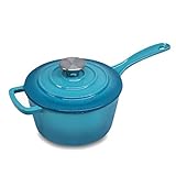 ChefVentions 2QT Sauce Pot - Heavy Duty Enameled Cast Iron, Even Heat Distribution, Healthy Cooking