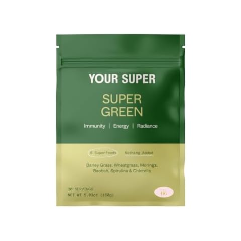 Your Super Organic Super Green Smoothie Mix – Superfood Powder for Natural Immune Support, Made with Wheatgrass, Barley Grass, Moringa, Spirulina, Chlorella & Baobab Powder (30 Servings) Cover