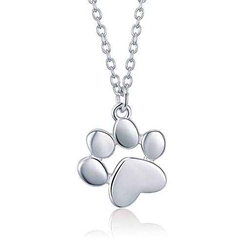 100% Plata de Ley 925 colgante de oro rosa collar con huellas de perro para mujer joyería de lujo cumpleaños