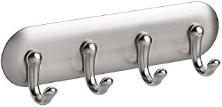 iDesign York BPA-Free Plastic AFFIXX Self-Adhesive 4-Hook Key Rack - 6" x 1.8"