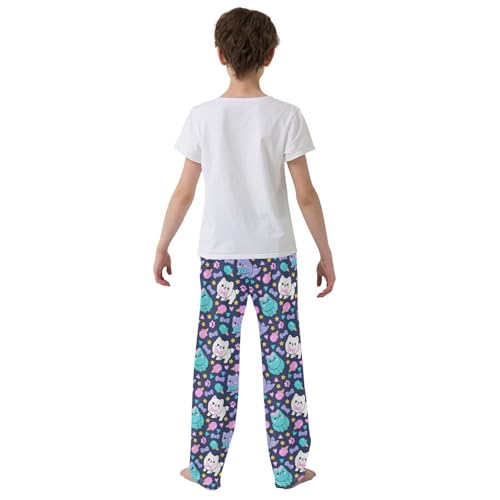 Pomeranian Love Heart Boys Long Pants Soft Trousers Elastic Waist Kids Lounge Bottoms with Pockets S-XL3