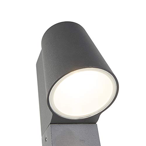 Qazqa Moderno Lámpara de pie para exterior antracita con LED - UMA Aluminio/Vidrio Alargada Incluye LED Max. 1 x 6 Watt
