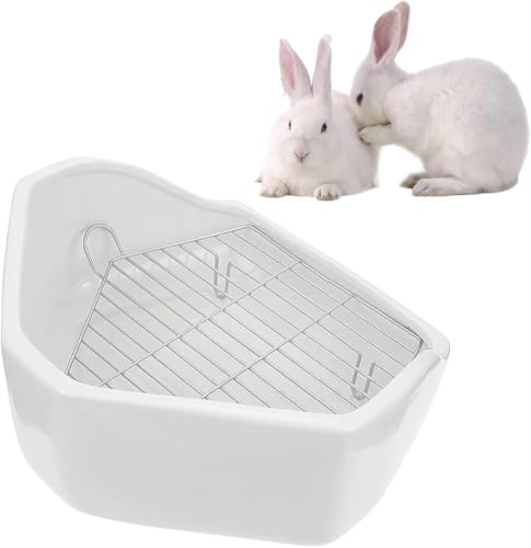 うさぎ トイレ 陶器 飼育ケージ内装 五角形 兎 トイレ 3色 ウサギ トイレ 固定 チンチラ用陶器トワレ 金網スノコ付き 飼育ケージ内装 清潔 小動物 トイレ トレーニングに