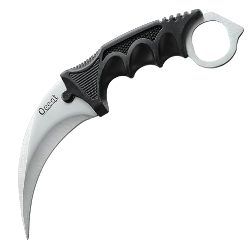 Karambit Knife with Sheath, Claw Knife Fixed Blade Tactical Knife Survival Hunting Outdoor Camping Pocket Knives with 3Cr13 Stainless Steel Blade Suitable for Hiking, Gift and Collection
