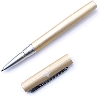 Tree and Squid Metal Rollerball Pen Brushed Gold Colour Medium Point Black Ink