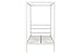 DHP Modern Metal Canopy Platform Bed with Minimalist Headboard and Four Poster Design, Underbed Storage Space, No Box Spring Needed, Twin, White