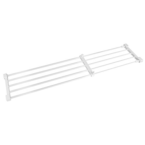 Cikonielf Estante Separador de Armario Extensible 73~128cm Estante de Almacenamiento Ajustable para Armario Estanterías Divisor de Acero Inoxidable para Baño