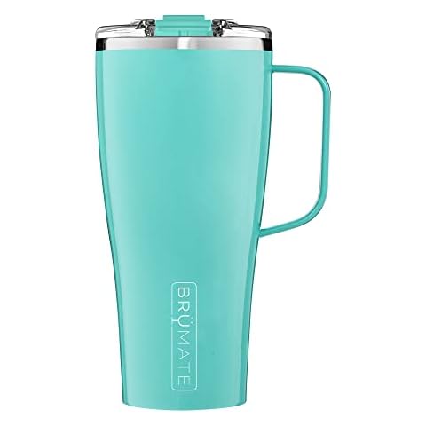BrüMate Toddy XL - 32oz 100% Leak Proof Insulated Coffee Mug with Handle & Lid - Stainless Steel Coffee Travel Mug - Double Walled Coffee Cup (Aqua) Cover