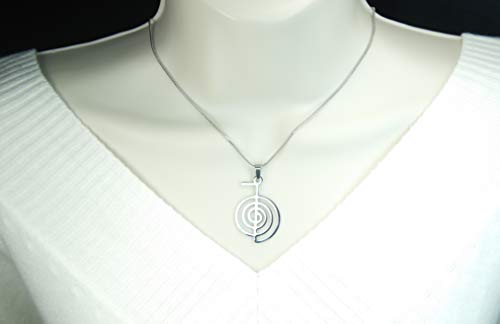 Cho Ku Rei Necklace, 20" Snake Chain, Beautiful Hypo-Allergenic Non-Tarnishing Pure 304 Stainless Steel, Reiki Power Symbol Choku Rei2