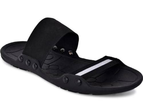 Image of black sandals Flip Flops for Men & Boys | Comfortable Casual Slippers for Beach, Home, Outdoor | Anti-Slip Lightweight Chappals - Stylish Summer