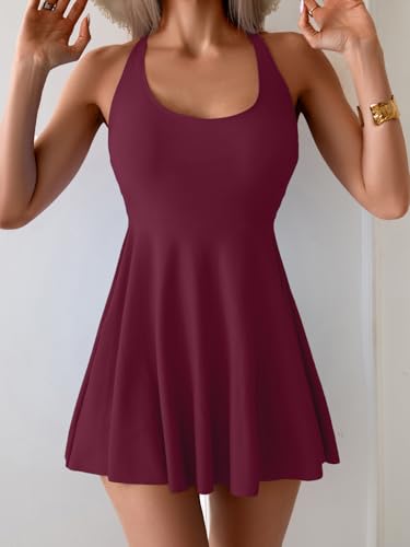 Image of B2prity Women's One Piece Swimsuits Tummy Control Skirt Swimdress