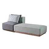 ISSEIKI ソファ 2人掛け 2P PILE LOW SOFA CENTER + OTTO LONG 2SET ひじ掛け ユニット ファブリック ウォルナット 組み合わせ センター+オットマンロング