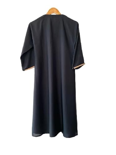 RAHMA Girls Black Abaya, Open/Closed Model with Headscarf, Nida Fabric, Sizes 9 Months to 18 Years (Open Style, 11 Year)