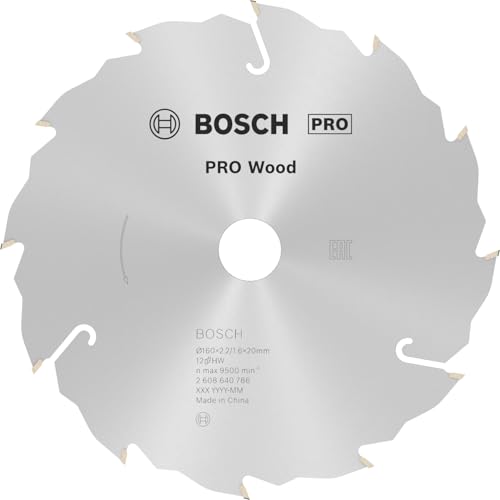 Bosch Accessories 2608640786 Lame de scie circulaire Speedline Wood 12 dents 160 x 20 x 2,2 mm/1,6 mm Gris