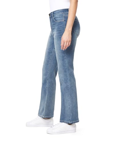 WallFlower Women's Juniors InstaVintage Fearless Curvy High-Rise Stretch Flip Flop Flare Ankle Jeans2