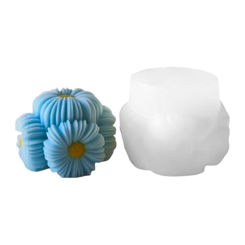 Flower Ball Silicone Mold Handmade Sunflower Shaped Soap Plaster Ornament Mold