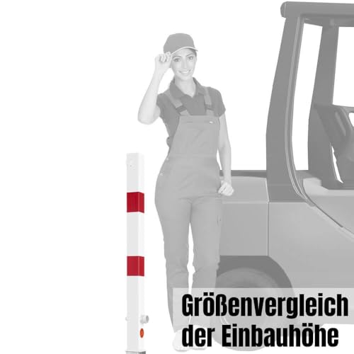 Absperrpfosten mit Dreikantschloss und Kettenösen zur Sicherung von Einfahrten
