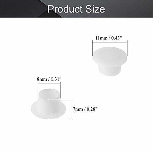 Image of MroMax 100Pcs Screw Cap Cover Fit 0.31 inch Hole Dia Plastic Tube Cover Shelf Peg Hole Plugs for Nail Cupboard Bookshelf Adjustable Shelf Closet Cabinet Bracket Furniture White Tone