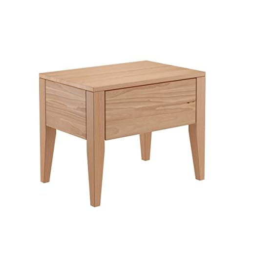 Erst-Holz Nachttisch Buche massiv konische Form mit Schublade 90.20-K44