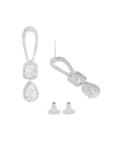 Image of Yellow Chimes Jewellery Set for Women and Girls American Diamond Jewellery Set | Rosegold Rhodium Plated AD Necklace Set for Women | Birthday Gift for Girls & Women