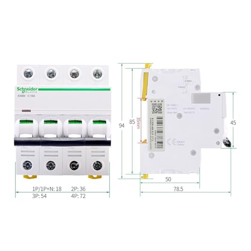 Disjoncteur électrique iC65N 4p Type C 63A pour tableau modulaire - 5