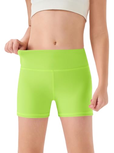 Image of Haloumoning Girls Athletic Shorts Kids High Waisted Yoga Dance Biker Shorts Comfy Gymnastics Shorts 5-14Y