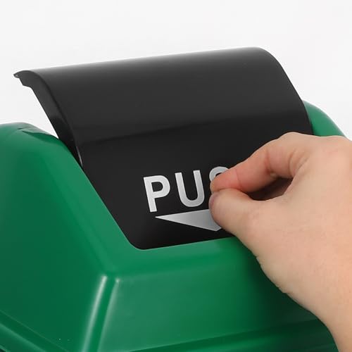 Caneca de basura verde de plástico 10 l con tapa abatible miniatura 3