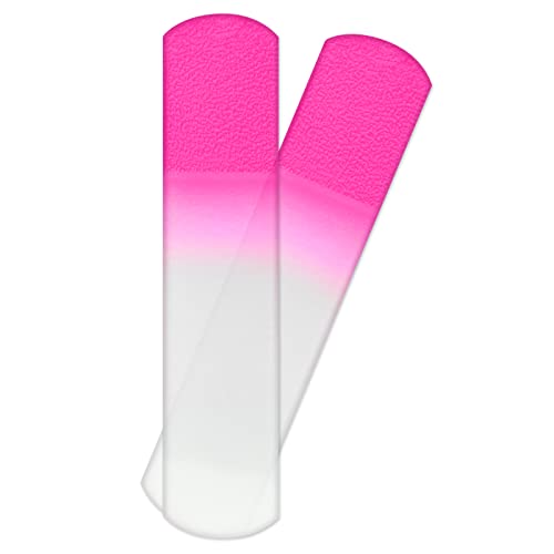 SIUSIO 2Pcs rosa Glas Fußfeile Pediküre Raspel tote Haut Entferner Schwielen Mais grobe harte Haut Entferner professionelle Pediküre-Tools glatte Füße Pflege-Tool für weiche Füße Premium Foot Scrubber Cover
