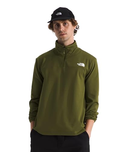 THE NORTH FACE Men's Cedar Trail Grid Fleece 1/4 Zip, Forest Olive, X-Large