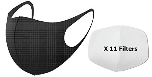 Knitting Factory Face Covering Soft Light Washable Reusable With Replaceable Filters- Made In Korea (Pattern with 11 Filters)