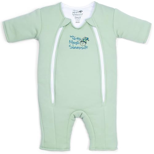 Image of Baby Merlin's Magic Sleepsuit - 100% Cotton Baby Transition Swaddle Sleep Suit for Infants 6-9 Months - Baby Sleepsuit with Double Zipper for Easy Diaper Changes and Scooped Neckline - Cream