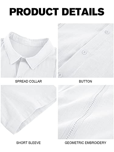 Ryannology Mens Guayabera Shirts Linen Short Sleeve Button Down Casual Beach Cuban Camp Mexican Shirt for Men Khaki3