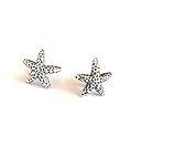 Adorno bonito y desenfadado. Ethnos Barcelona - Pendientes botón estrella de mar de plata. (1,5cmØ)