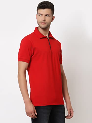 Image of UZARUS Men's Solid Cotton Regular Fit Polo T-Shirt