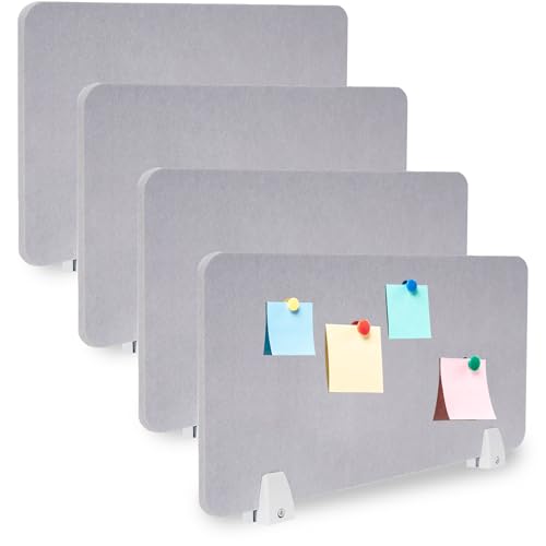 uyoyous 4 separadores de escritorio acústicos de 60 x 30 cm, partición acústica sin procesar con abrazadera que reduce el ruido y las distracciones visuales para el hogar, oficinas, bibliotecas, aulas