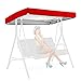 NBCV Baldacchino di ricambio per dondolo da giardino a 3 posti, telo Oxford 210D con 4 tasche angolari rinforzate, protezione UV, rosso, 191 x 120 x 18/23 cm