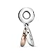 Pandora Jewelry Mother and Daughter Heart Split Dangle Rose and Sterling Silver Charm