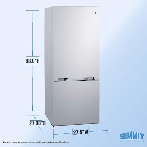 Summit 28" Bottom Freezer Refrigerator, Refrigerator- Freezer, Energy Star, White - FFBF151WLHD (Left Hand Door) on Fridge.com