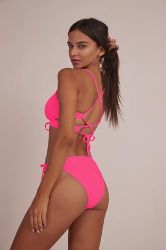 CHYRII Womens Sexy Cutout Bikini Sets Lace Up High Cut Thong Two Piece Swimsuit2