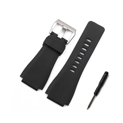 Bracelet montre Bell BR01 sangle caoutchouc noir avec boucle pin
