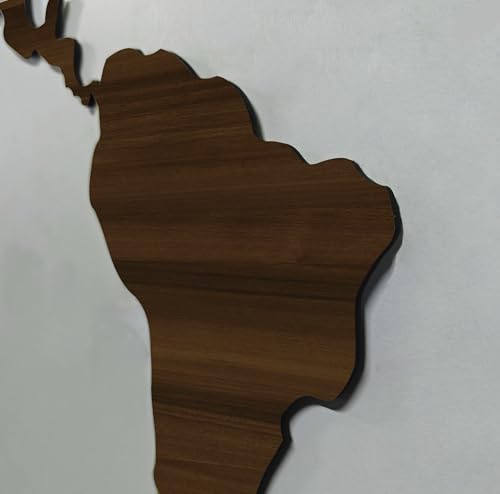 Image of rawpockets - 3D Wooden World Map With Clock Wall Decor | Wall Art, Wall Hangings & Gift | Travel Map | Living Room Wall | Bedroom Wall | Working Space - Dark Walnut Color - Large Size(180 X 105 CM)