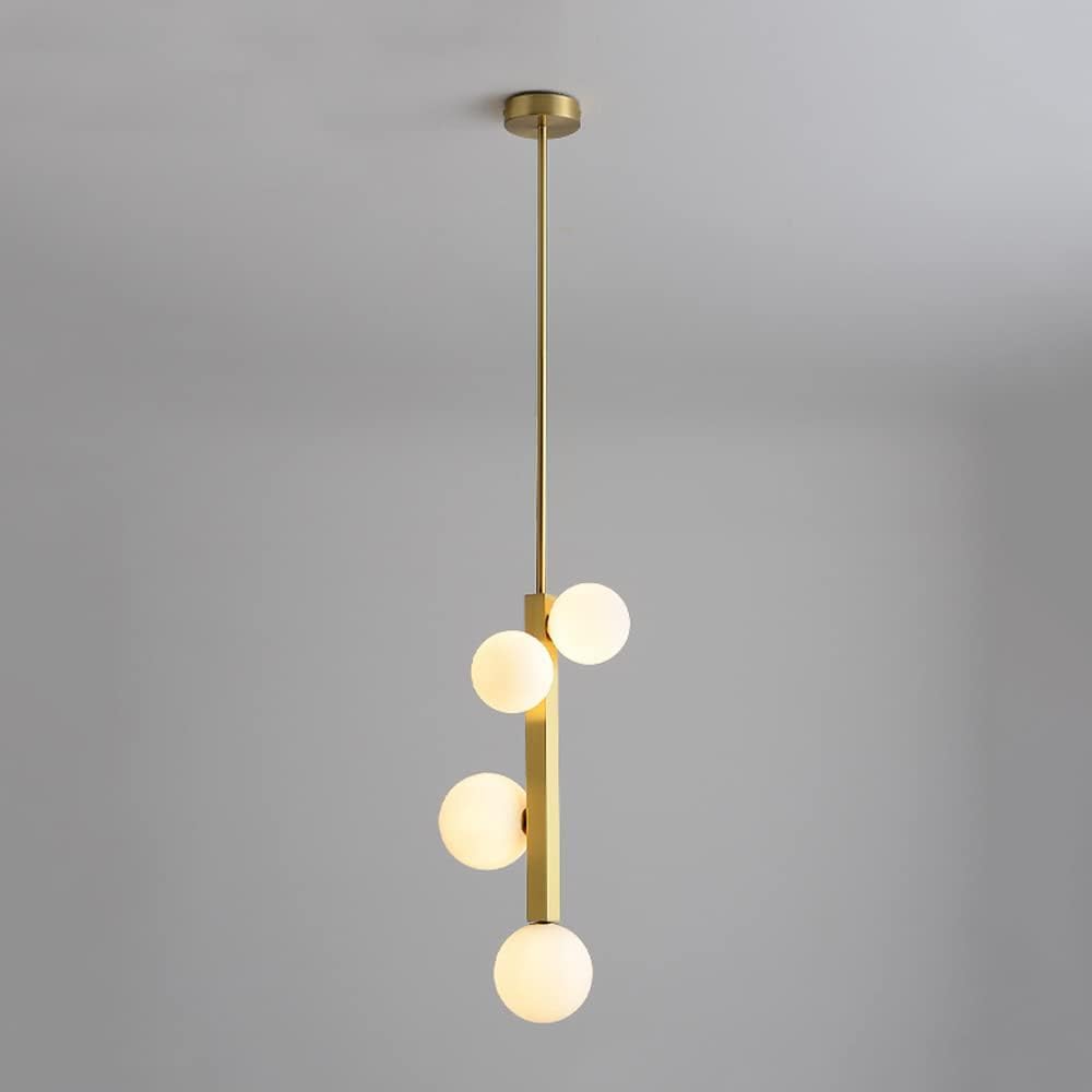 HYJAUSXB Indoor Led Ceiling Pendant, Postmodern Copper Pendant Light Glass Ball Fixtures Chandelier Lighting Hanging Compatible with Bedside Dining Room丨G4 Lighting,Foyer